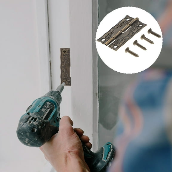 Pretyzoom 40pcs Cabinet Door Hinges Golden Iron Decorative for Home Decoration Projects