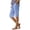 Blue,#028, variant on Bermuda Shorts for Women Knee Length Cotton Linen Pedal Pushers with Pockets Wide Leg Drawstring Summer Clothes,S