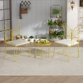 thumbnail image 4 of Diubas 3 Piece Bistro Set Outdoor, Patio Bistro Sets Patio Table and Chairs Set of 2 with Padded Cushion for Yard and Balcony, Yellow, Butterfly Backrest, 4 of 7