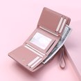 thumbnail image 1 of Bolsa Tarjetero Titular Bordado Amor Mujeres PU Monedero Plegable Corto Monedero (Púrpura) Likrtyny Para Estrenar, 1 of 5