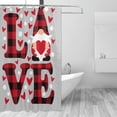thumbnail image 2 of Rateoe Buffalo Plaid Love And Gnome Shower Curtain - Fancy Bathroom Shower Curtain Sets - Waterproof Shower Curtain with Hooks with 12 Plastic Hooks 72x72 Inches, 2 of 5
