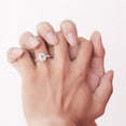 thumbnail image 3 of Cora Jewellery Dainty 1CT Radiant Moissanite Halo Engagement Ring For Women, 14K Yellow Gold, 3 of 7