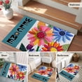 thumbnail image 5 of Entryway Rug 2'x3', Spring Daisy Small Rug for Kitchen Bathroom Door Mat Indoor Entrance, Turquoise Modern Abstract Art Dots Floral Non-Slip Area Rugs Floor Mats Carpet Front Door Rugs, 5 of 8