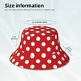 thumbnail image 6 of Disketp Red Polka Dot Print Reflective Bucket Hat Beach Hat Summer Travel Sun Hats Fisherman Cap, 6 of 8