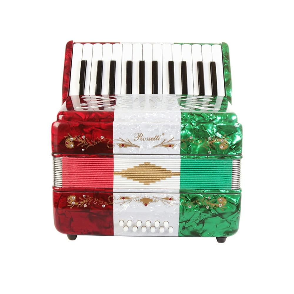 Rossetti Beginner Piano Accordion 12 Bass 25 Keys Mexican Flag
