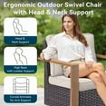 thumbnail image 4 of Unnifurnzi 4 Pieces Patio Furniture Set-High Back Patio Swivel Chairs Set of 2 with Outdoor Ottoman Wicker Patio Furniture for Deck Porch Poolside Balcony-Brown/Beige, 4 of 7