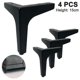 thumbnail image 1 of 4 Pack 15cm muebles de metal sofá patas, muebles de repuesto pies, negro, 11 kaili Sencillez, 1 of 2