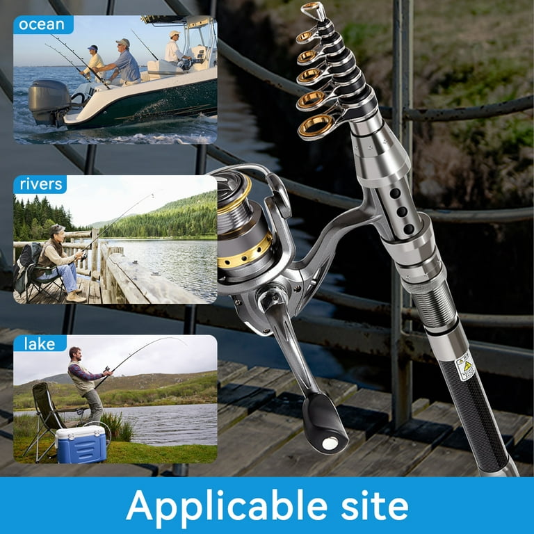 Fishing Poles, MDHAND Carbon Fiber Telescopic Fishing Rod And Reel
