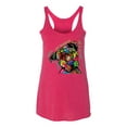 thumbnail image 3 of Dean Russo The Only Person Dog Lover Tri-Blend Racerback Tank Top, Shocking Pink, Large, 3 of 6