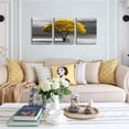 thumbnail image 6 of Canvas Wall Art For Living Room- Black And White Wall Decor For Bedroom Room-Yellow Trees Landscape Wall Paintings-Modern Home Decor Stretched And Framed Ready To Hang Wall Pictures- 12"X16"X3 Piece, 6 of 6