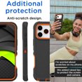 thumbnail image 3 of For iPhone 17 Pro Case With Belt Clip, Kickstand, Shockproof Dust/Drop Proof 3 in 1 Full Body Rugged Heavy Duty Durable Cover Orange, 3 of 6