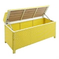 thumbnail image 2 of Furniture of America Azur Yellow Poolside Outdoor Wicker Metal Storage Bench, 2 of 10