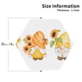 thumbnail image 2 of Honeii Sunflower Gnomes 5 print Leather Coaster Set of 4, ideal for safeguarding your furniture from drinks spills and effortless cleanup-Hexagon, 2 of 6