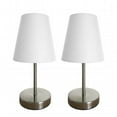 thumbnail image 1 of Simple Designs Abat-Jour en Tissu Nickel Sable Mini Basique avec Lampe de Table Ensemble de 2, Blanc, 1 of 1