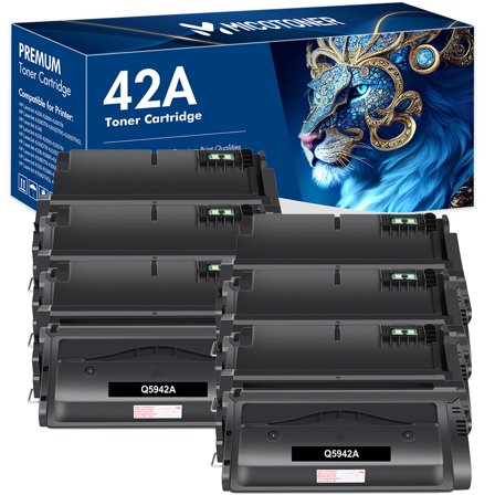 MICOTONER 6-Pack Compatible Toner Cartridge for HP Q5942A 42A Work with HP LaserJet 4200dtn 4300dtn 4250dtn 4350dtn 4345mfp Printer (Black)