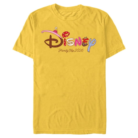 Disney Sweet Treat Hearts Family Trip Vacation Matching 2026 - Short Sleeve Blended T-Shirt for Adults - Customized-Yellow