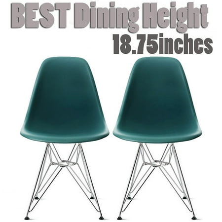 2xhome Set Of 2 Teal Desk Chair Mid Century Modern Plastic