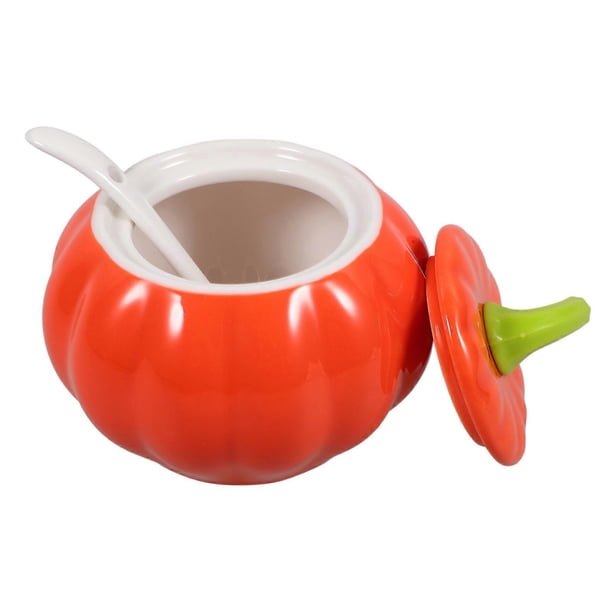Spice Jar Seasoning Box Pumpkin Shaped Condiment Jar Cooking Enthusiasts Orange 3.9×3.9×3.5in Seasoning Preservation 1Set