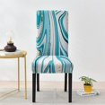 thumbnail image 3 of Dining Room Chair Covers Set of 6, Stretch Parsons Chair Slipcovers Removable Washable Spandex Printed Chair Seat Protector Cover for Hotel, Office, Ceremony, Banquet, Wedding Party (Striped Blue), 3 of 6