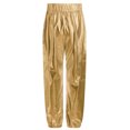 thumbnail image 5 of iiniim Kids Girls Metallic Harem Pants Hip Hop Jazz Street Dance Trousers Athletic Sweatpants Gold 6, 5 of 7