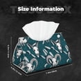 thumbnail image 2 of Tissue Box Cover, goat skull sketch style feathers Rectangular Leather Tissue Holder - Tissue Case Facial Paper Organizer for Bathroom, Vanity Countertop, Tabletop, Car, Napkin, 2 of 6