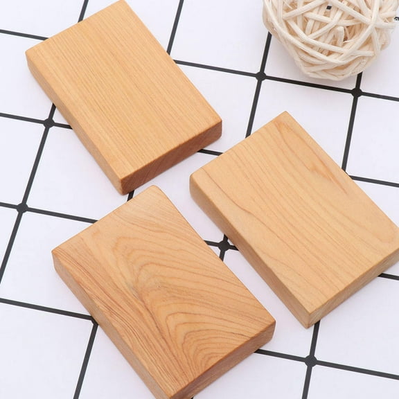 HORIALENCE Wood Blocks Khaki 4Pcs 2.36X1.57X0.47in