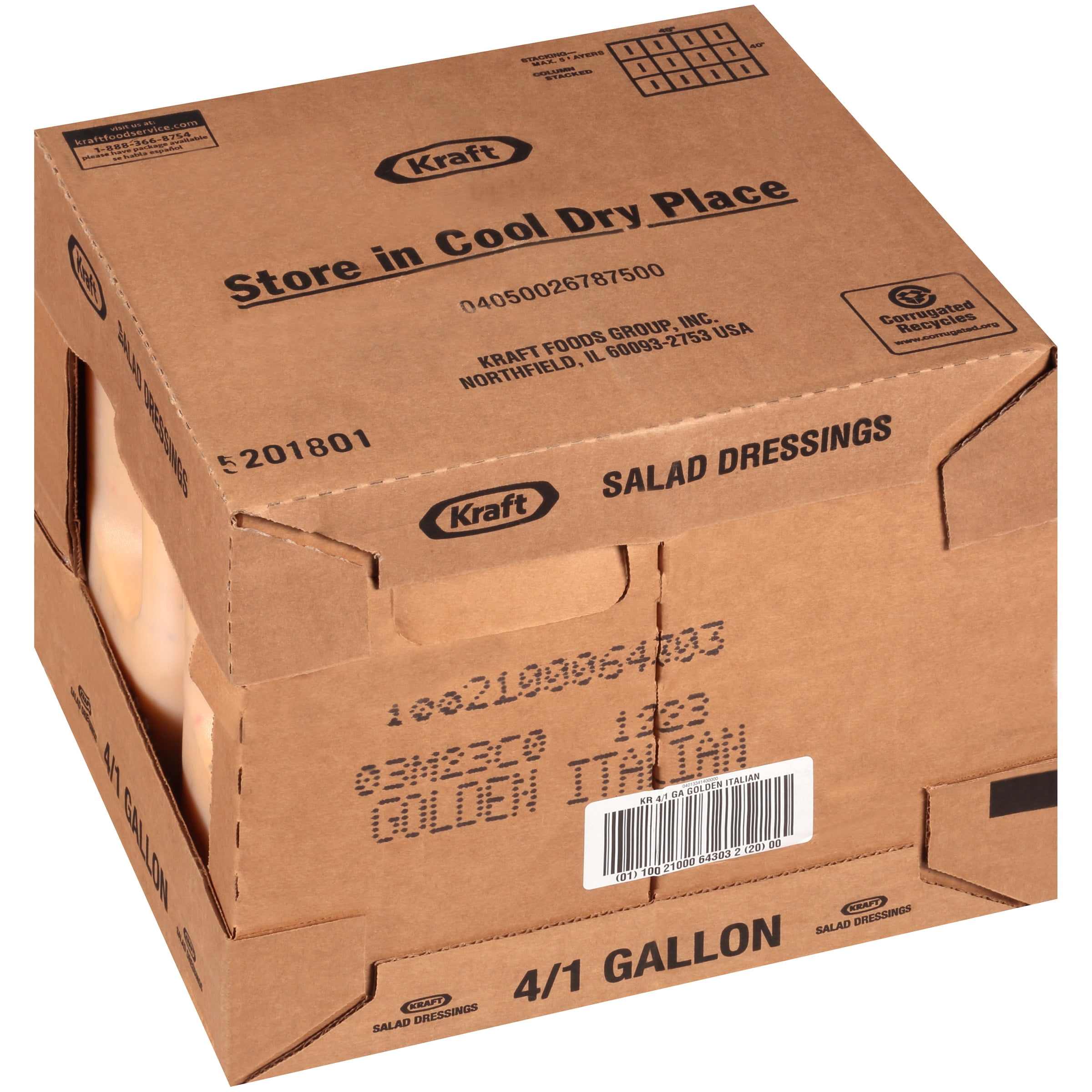 Kraft Golden Italian Salad Dressing, 4 ct Casepack, 1 gal Jugs - Walmart.com