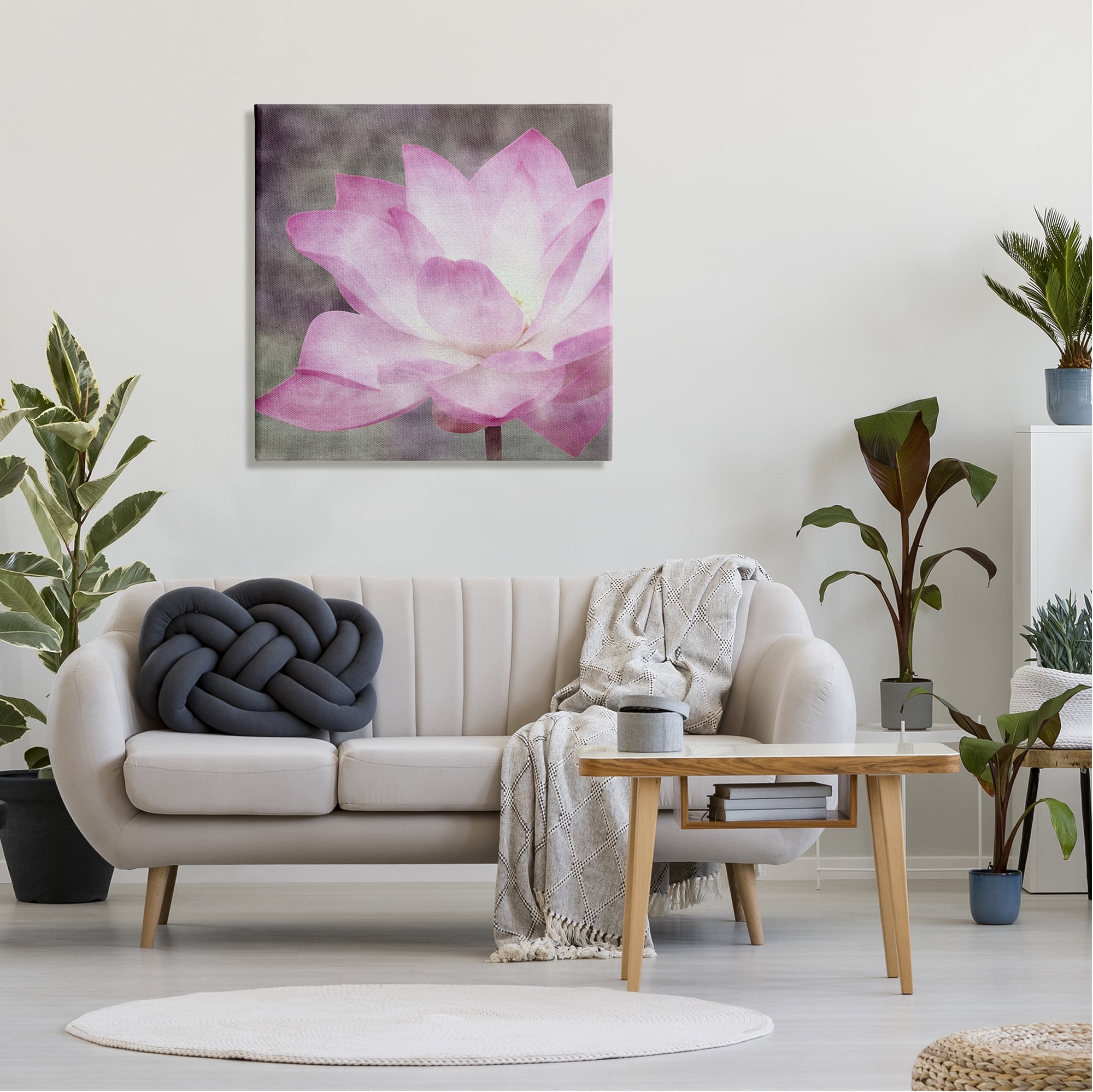 Stupell Industries Purple Pond Lily Botanical & Floral Painting Gallery Wrapped Canvas Print Wall Art, 30 x 30