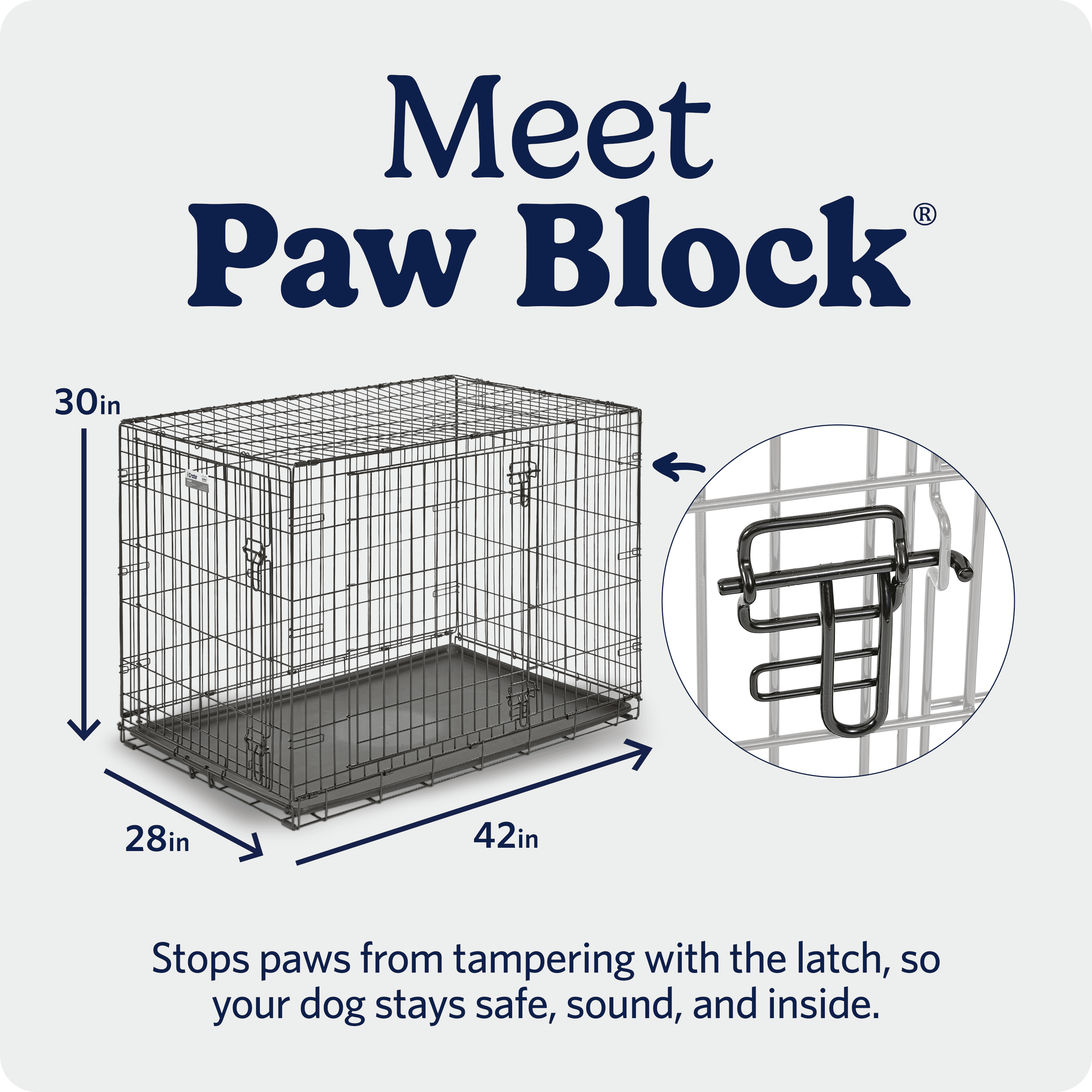 MidWest Homes for Pets 42-Inch Two-Door iCrate Folding Dog Crate with Divider Panel, Leak-Proof Tray & Secure Latches – Metal Wire Kennel for Large Breeds – Portable, Durable & Easy to Assemble