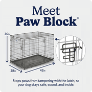 MidWest Homes for Pets 42-Inch Two-Door iCrate Folding Dog Crate with Divider Panel, Leak-Proof Tray & Secure Latches – Metal Wire Kennel for Large Breeds – Portable, Durable & Easy to Assemble