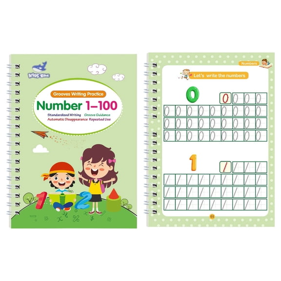 Grooved Writing Books, Handwriting Practice Book, Reusable Writing Workbook, Magic Copybook, Magic Writing Practice Copy Books, Number Alphabet Tracing Educational Workbook
