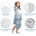 thumbnail image 7 of Blue Ethnic Floral Border Pattern Hooded Bath Towel，50"x30" for Ages 3 To 12 Kids, Quick Dry Lightweight Soft Microfiber Hood Beach Towel Cover Up for Kids, 7 of 7