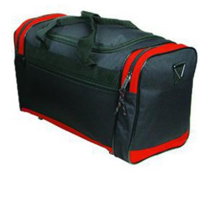 Bulk Buys 600D Poly 17 inch Duffel Bag - Black-Red - Case of 24 - image 1 of 1