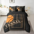 thumbnail image 2 of YST Sports Theme 7-Piece Comforter Set, Queen, Tennis, Orange Black, 2 of 4