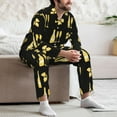 thumbnail image 7 of Sikiie Gold Bottles Mens Pajama Set, Soft Warm Long Sleeve Sleepwear, Cozy Button-Down Pjs for Men-Large, 7 of 7