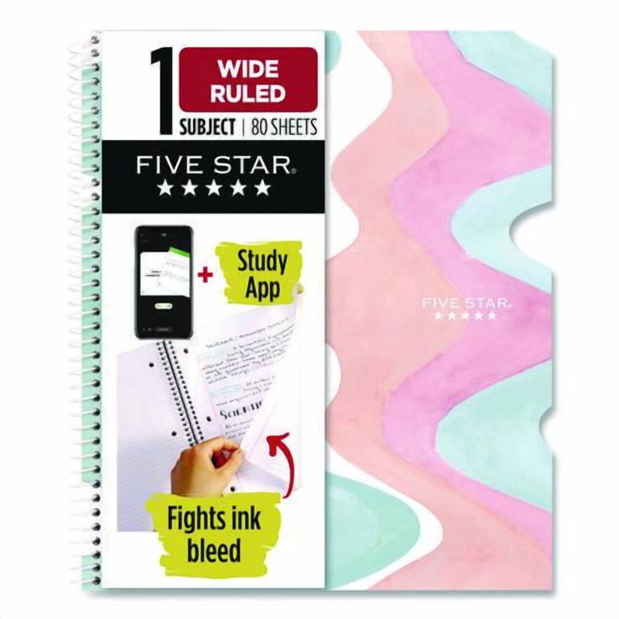 Brushy Moves Spiral Notebook, 1-Subject, Medium/College Rule, Assorted Cover Colors, (80) 11 x 8.5 S | Bundle of 10