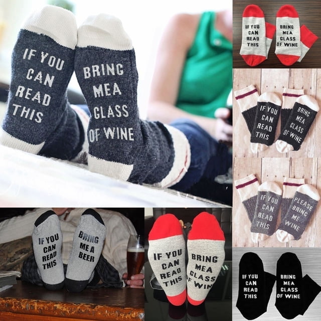 If You Can Read This Bring Me Wine Socks Mens Womens Funny Gag Gift Christmas