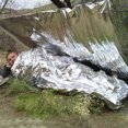 thumbnail image 5 of Yucurem 130x210cm Foil Mylar Thermal Blanket Keeps You Warm Perfect for Hiking Marathons Emergency Survival Supplies (Silver), 5 of 8