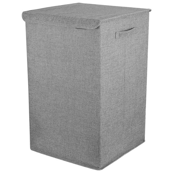 Imountek 100 L Folding Laundry Basket, Laundry Hamper with Lid Handles for Bedroom Bathroom, Grey