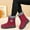 Red, variant on JUSLIO Womens Boots Flat Boots Womens Snow Boots Ankle Boots Round Toe Comfort Mid Calf Boots Boots for Women