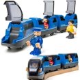 thumbnail image 1 of HYPERLIVING Tren a Pilas Conexión Magnética, Tren Interurbano con Figuras para Juguetes de Tren de Madera, Juguete de Tren Locomotora para Niños Pequeños de 3 4 a 5 Años (sin Batería Ni Vía), 1 of 8