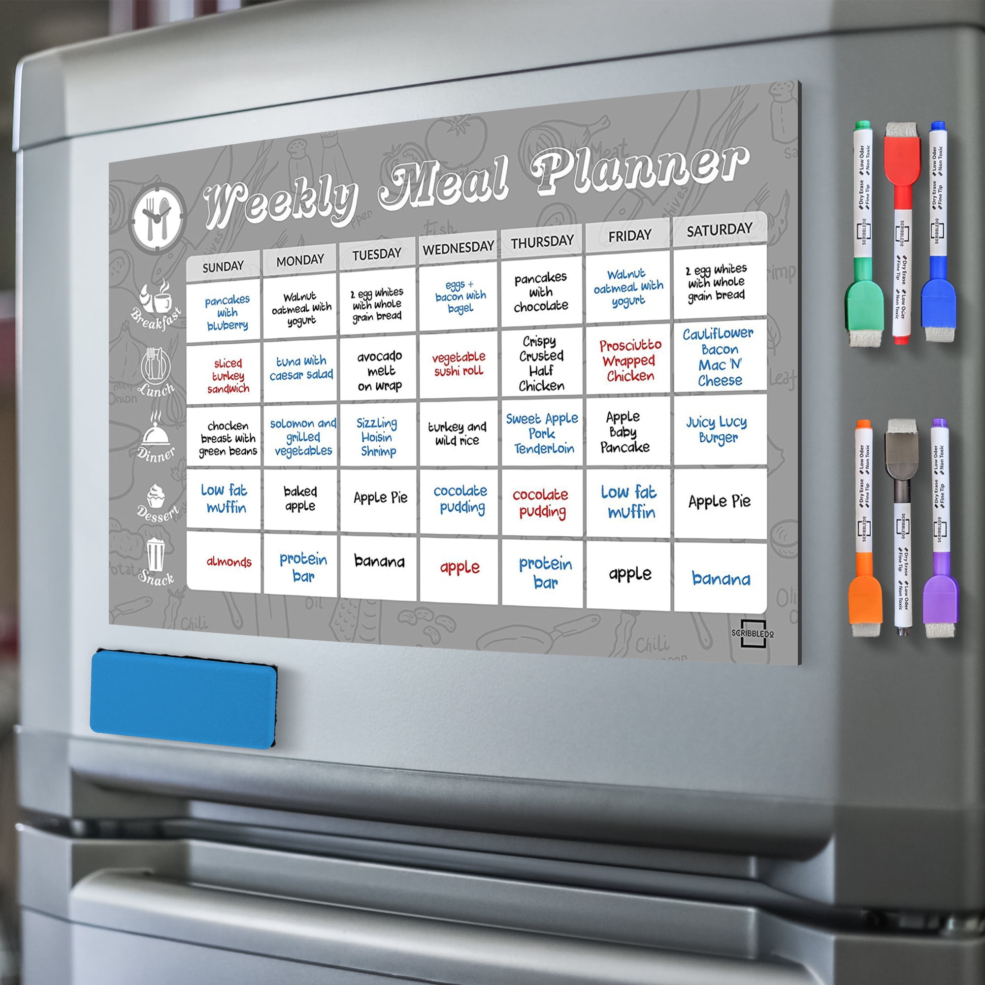 Weekly Meal Planner for Refrigerator 11"X17" Dry Erase