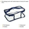 thumbnail image 4 of Uxcell 8.3"x5.9"x3.5" Clear Toiletry Makeup Cosmetic Bag with Zipper Handle, Navy Blue, 4 of 5