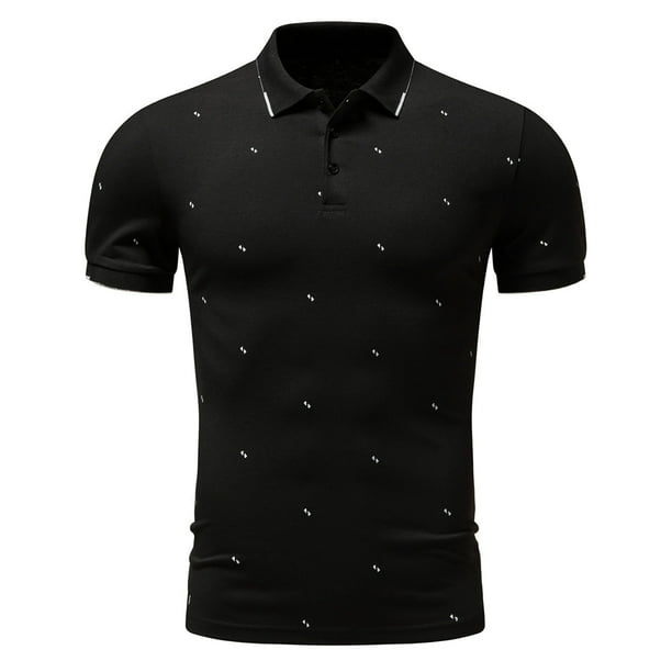 Blusa y camisa de manga corta con cuello vuelto para hombre, blusa informal con estampado de moda para hombre, blusa de manga corta con cuello vuelto para hombre