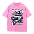 thumbnail image 3 of Mens Graphic Tees Vintage Oversized T-Shirts Washed Y2K Vintage Cool Streetwear Summer T-Shirts Pink S, 3 of 3