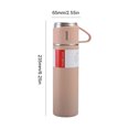 thumbnail image 2 of Frasco de agua con botella aislada al vacío de 500ML con 3 tazas de acero inoxidable para viajes, 2 of 4