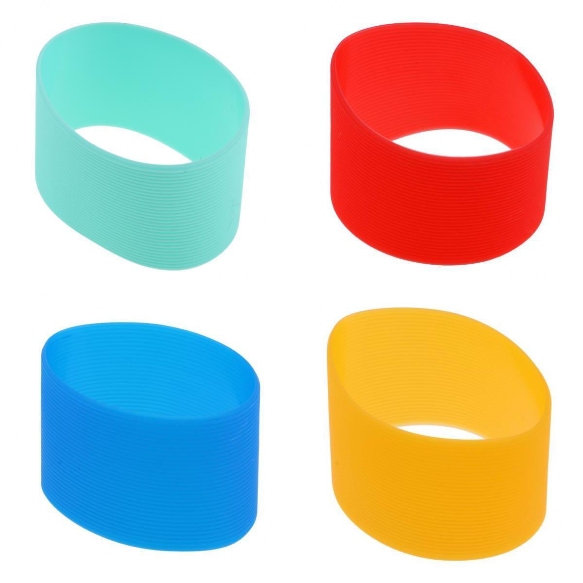 4x Outdoor Silicone Round Non-slip Water Bottle Mug Cup Sleeve Protect Cover 