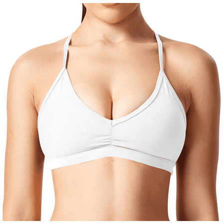Fulorrnie Bras for Women Comfort Wirefree Supportive Lift Yoga Sports Workout Gym Convertible Stretchable Multiway Bra White L