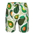 thumbnail image 4 of Kll Green Avocado Men'S Casual Summer Beach Shorts Hawaiian Shorts With Pockets-3x-Large, 4 of 9
