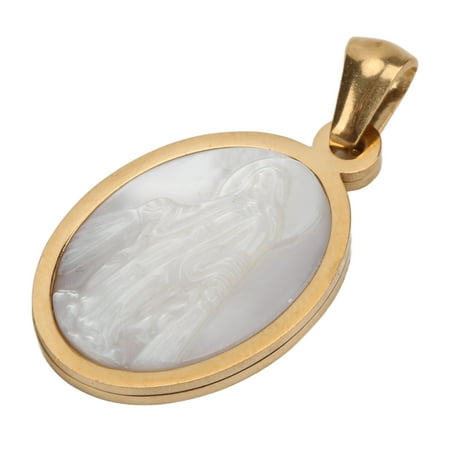 Amulet Pendant Necklace Catholic Medal Easy Maintain Gold Border Creativity For Gift...